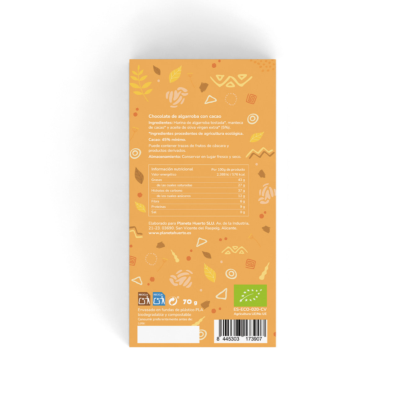 Tablette de caroube et de cacao ECO Planeta Huerto 70 g