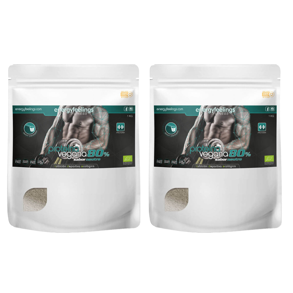 Confezione da 2 proteine Aminopower 80% ECO Neutro Energy Feelings 1 kg