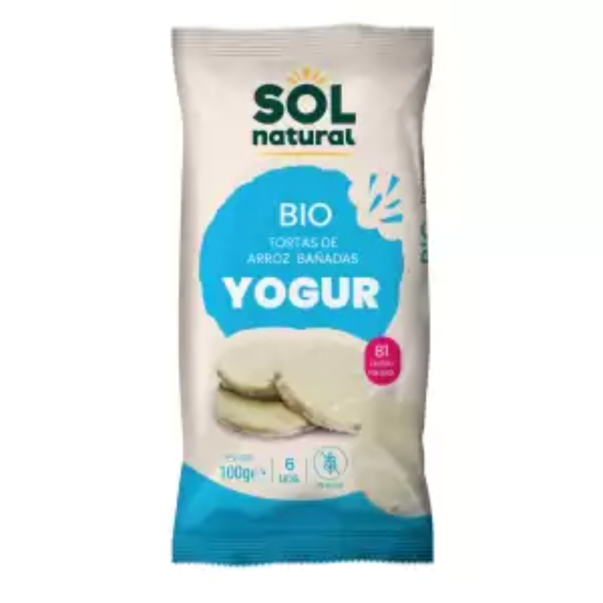Galettes de riz nappées de yaourt bio sans gluten Sol Natural 100 g