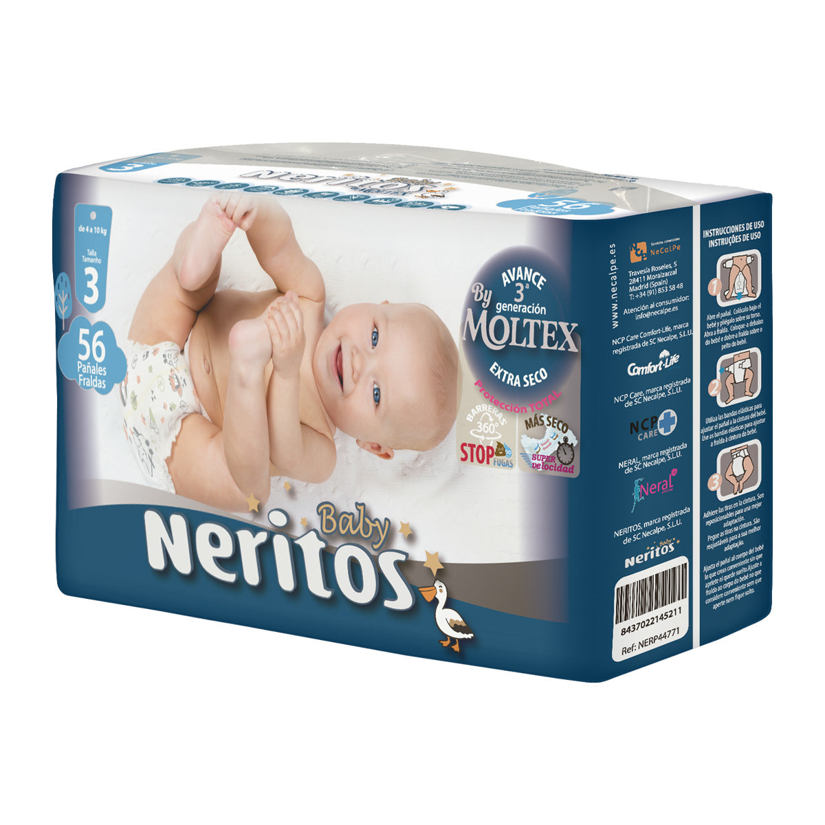 Neritos Baby by Moltex T3 nappies (4-10 kg) 56 units