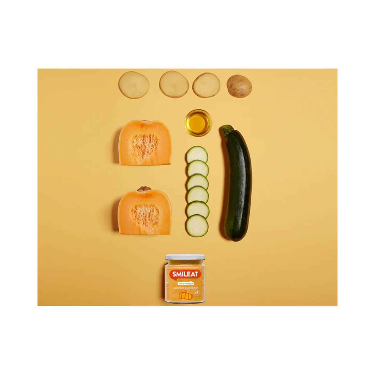 PROMO 3x Petit pot BIO potiron et courgette +6 mois Smileat, 230 g