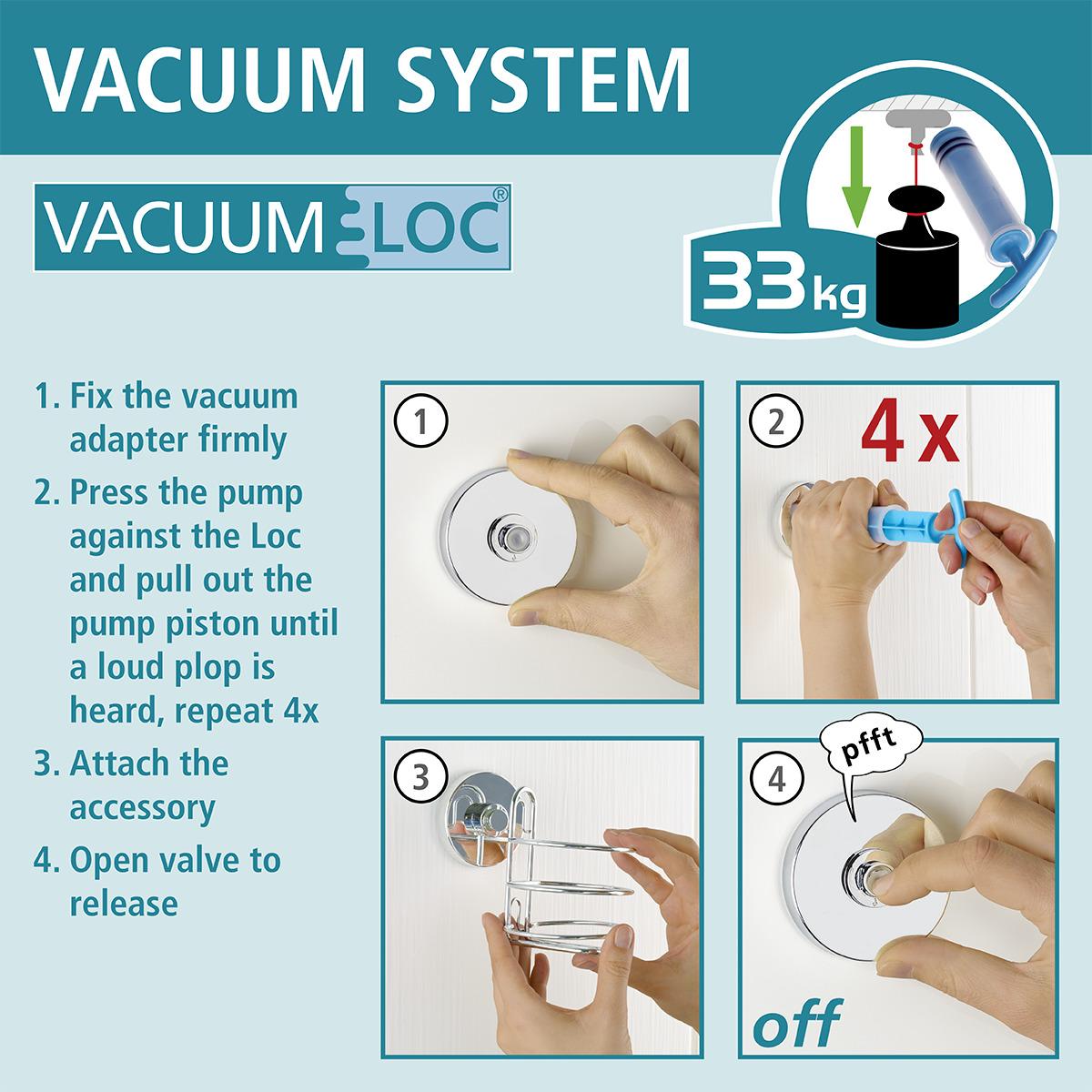 Panier mural pour salle de bain VacuumLoc Wenko