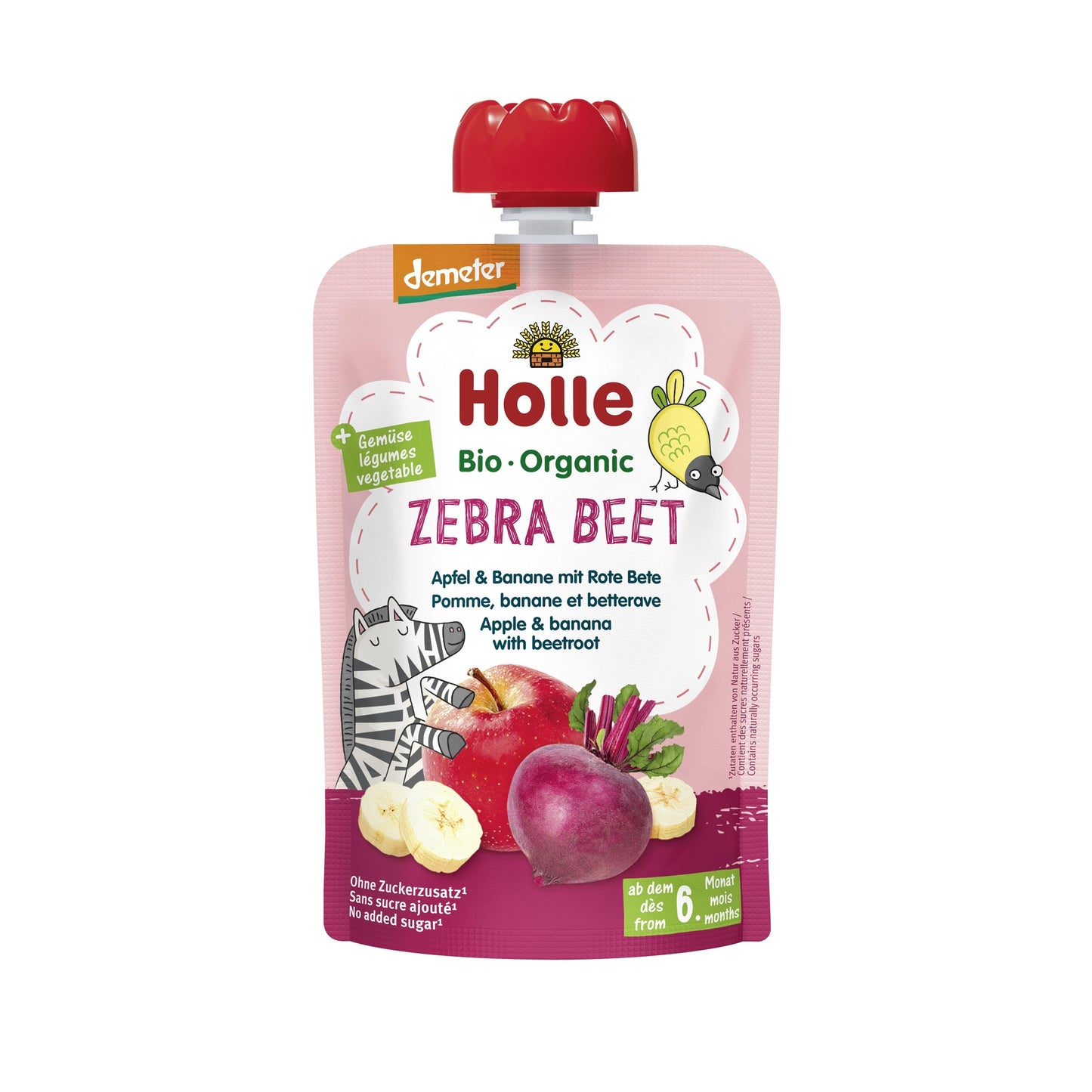 ZEBRA BEET – Apfel, Banane, Rote Beete (ab dem 6. Monat) Eco/Dem Holle 100 g