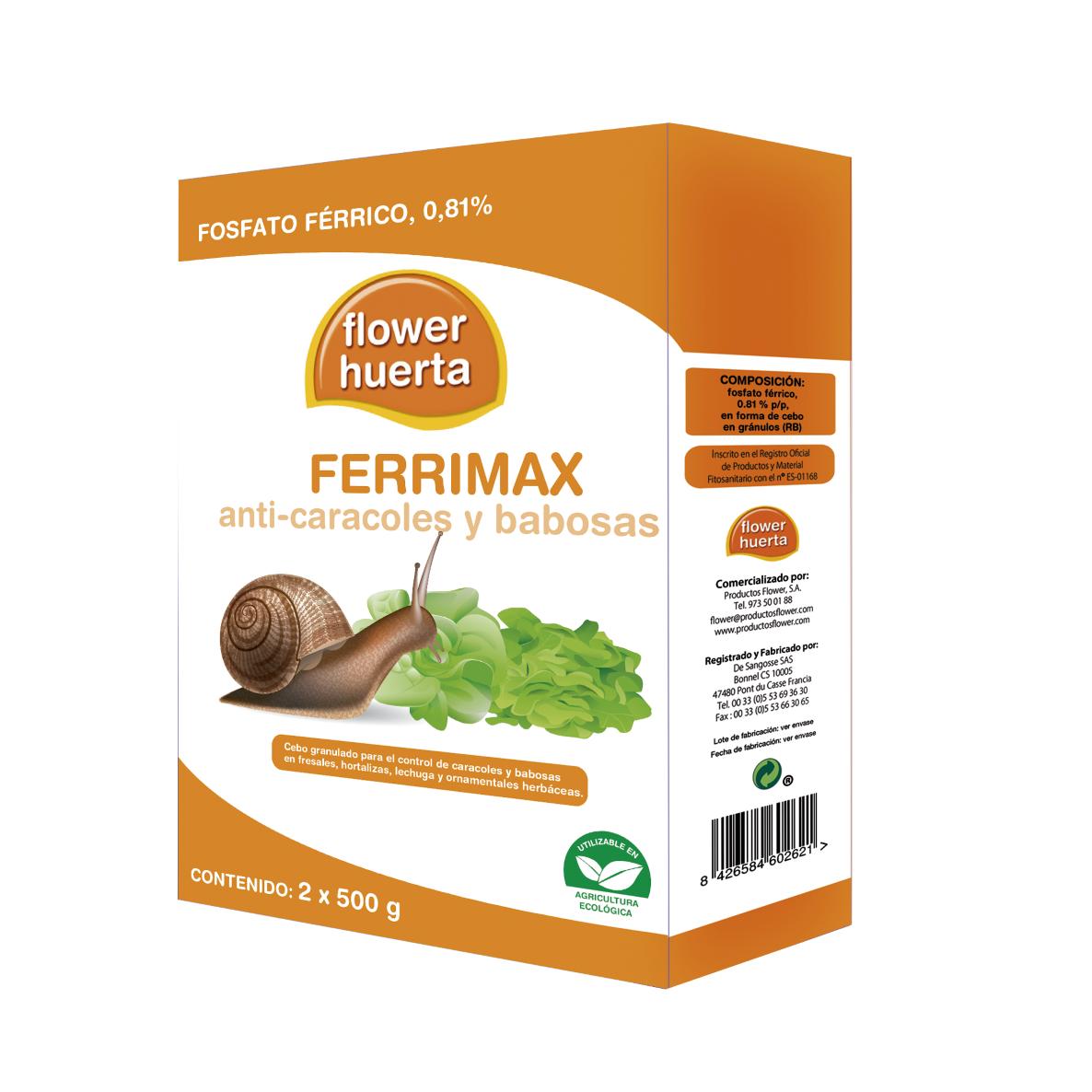 Antilimacos Ferrimax anticaracoles y babosas 2 x 500 g Flower Huerta