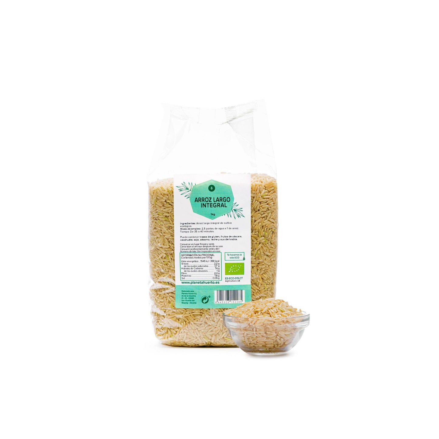 Riso integrale a grana lunga ECO Planeta Huerto 1 kg