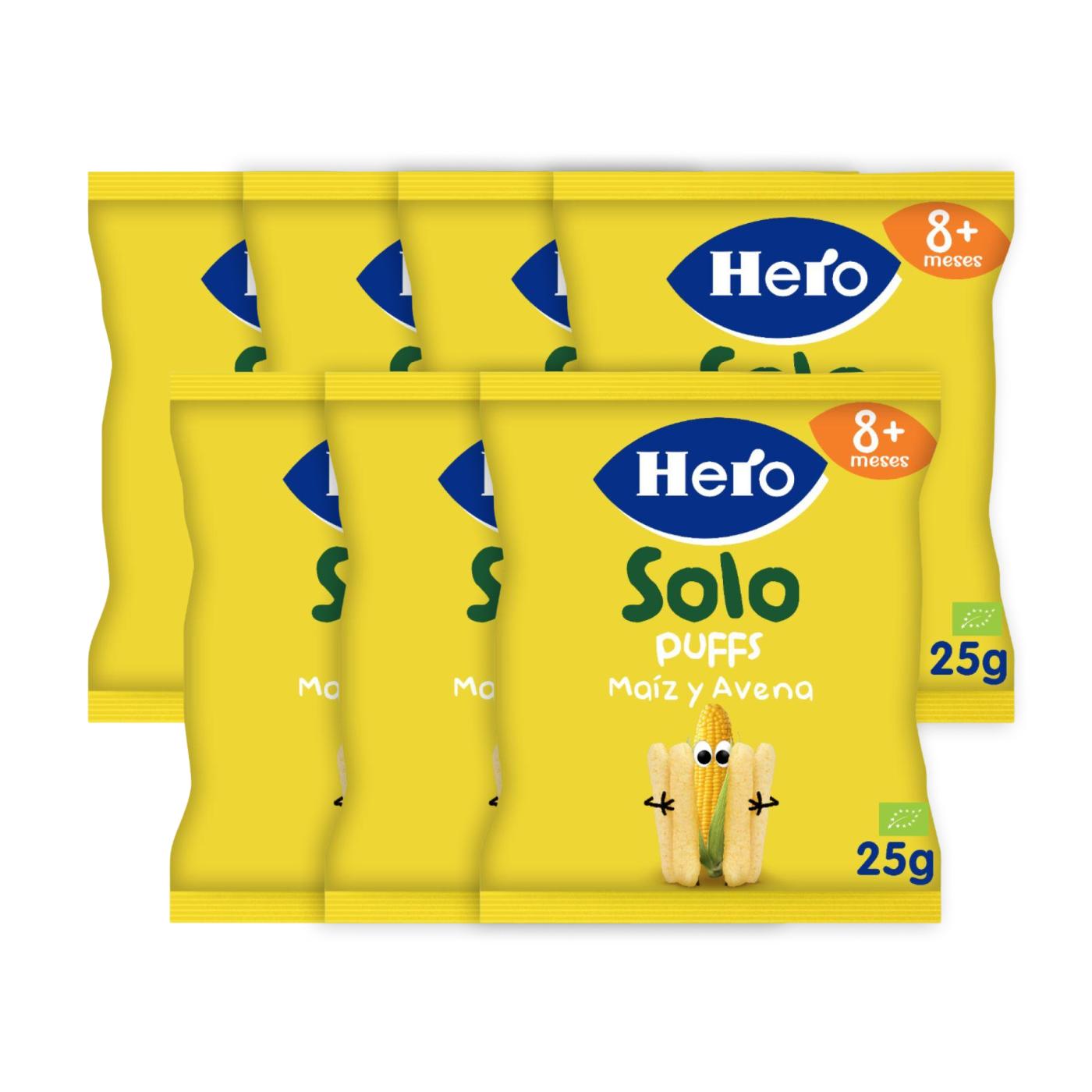 7er-Pack Bio-Mais- und Hafer-Snacks 25 g – Hero Solo