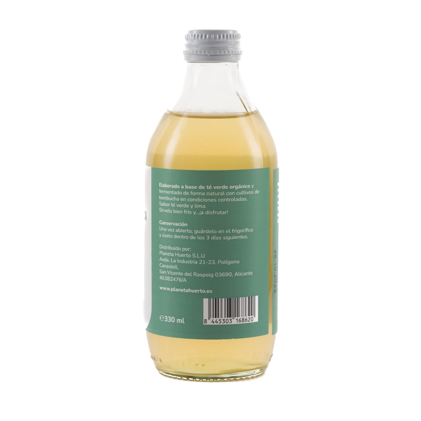 Kombucha ECO grüner Tee und Limette Planeta Huerto 330 ml