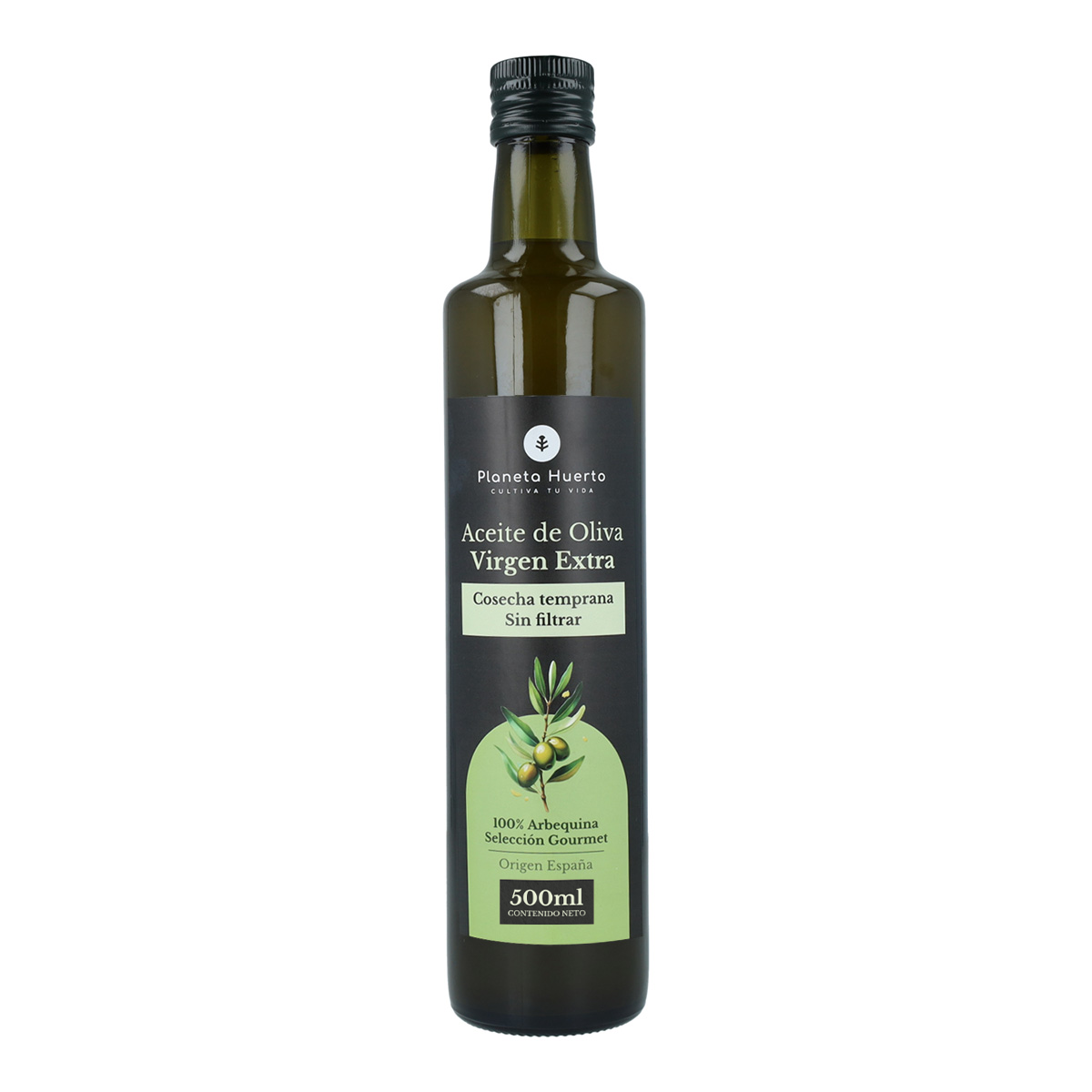 Ungefiltertes grünes Natives Olivenöl Extra Planeta Huerto 500 mL