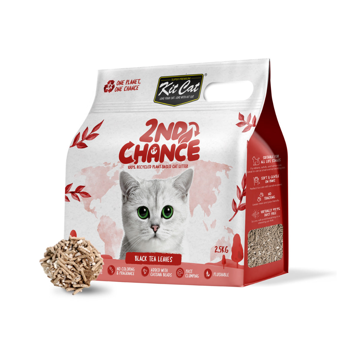 Cat Arena Eco 2nd Chance Kit - Black Tea 2.5 kg Black Tea Leaves, Peas and Cassava