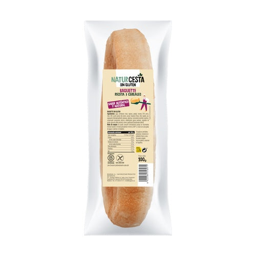 Baguette-Rezept mit 3 Getreidesorten, glutenfrei, 100 g Naturcesta