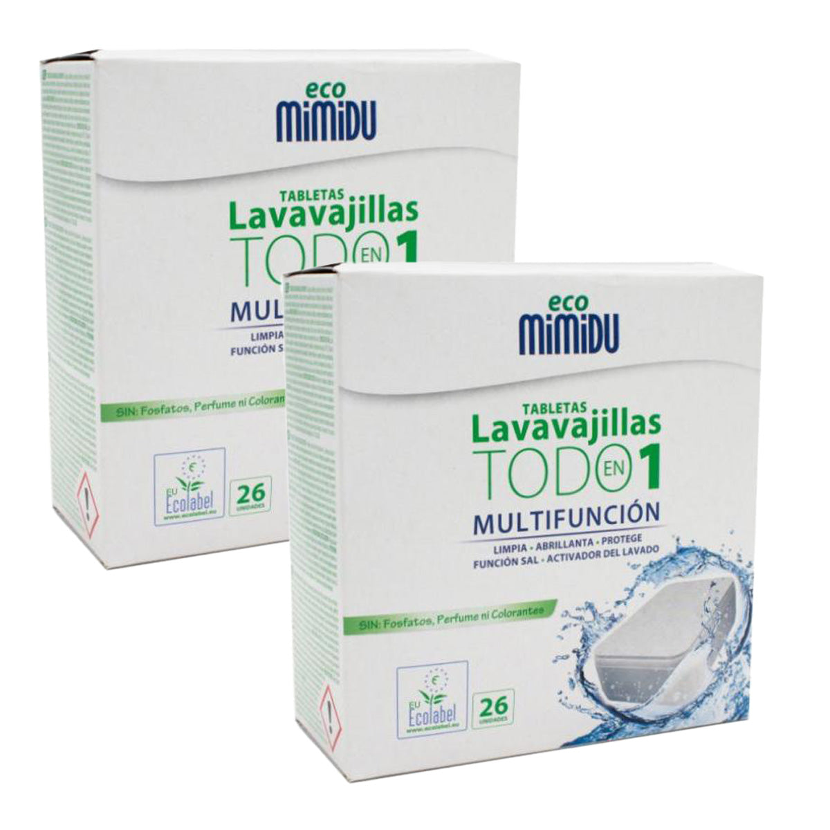 2x Mimidu ECO alles-in-één vaatwastabletten, 26 doses