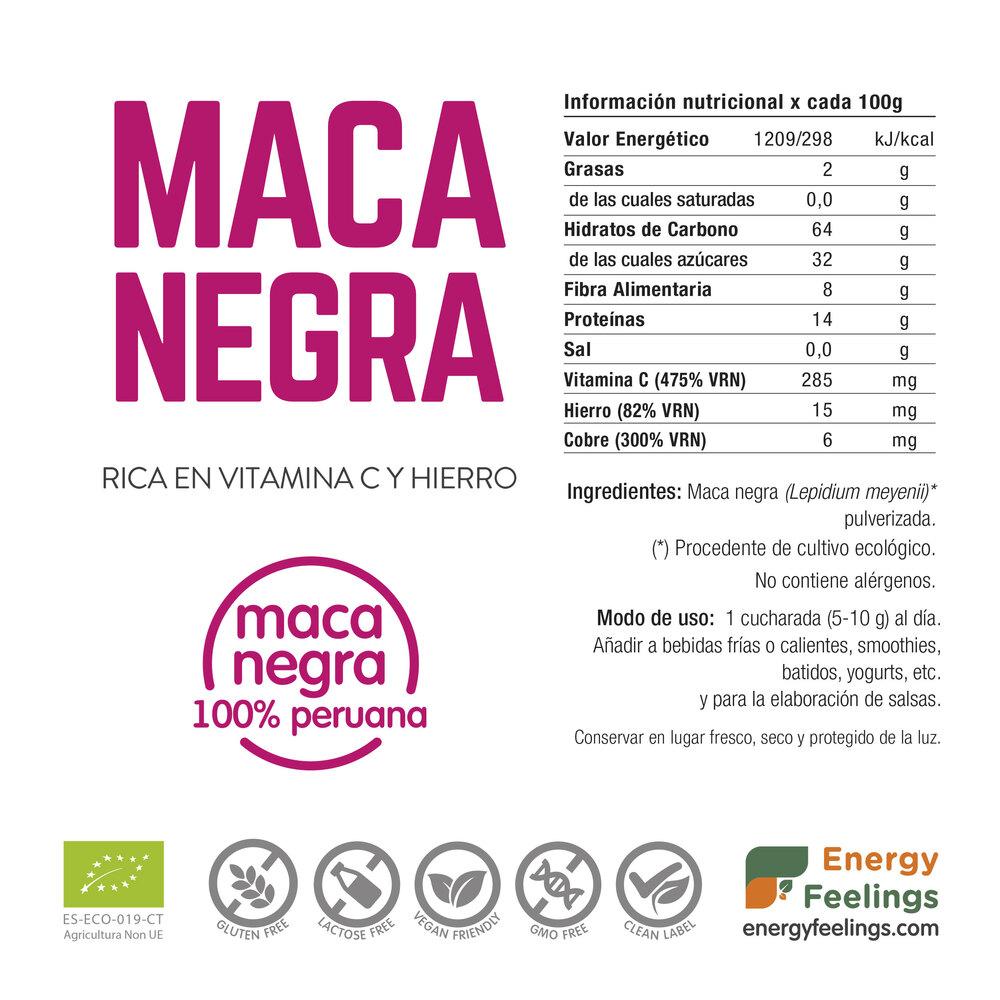 Energy Feelings Organic Black Maca Powder 200 g