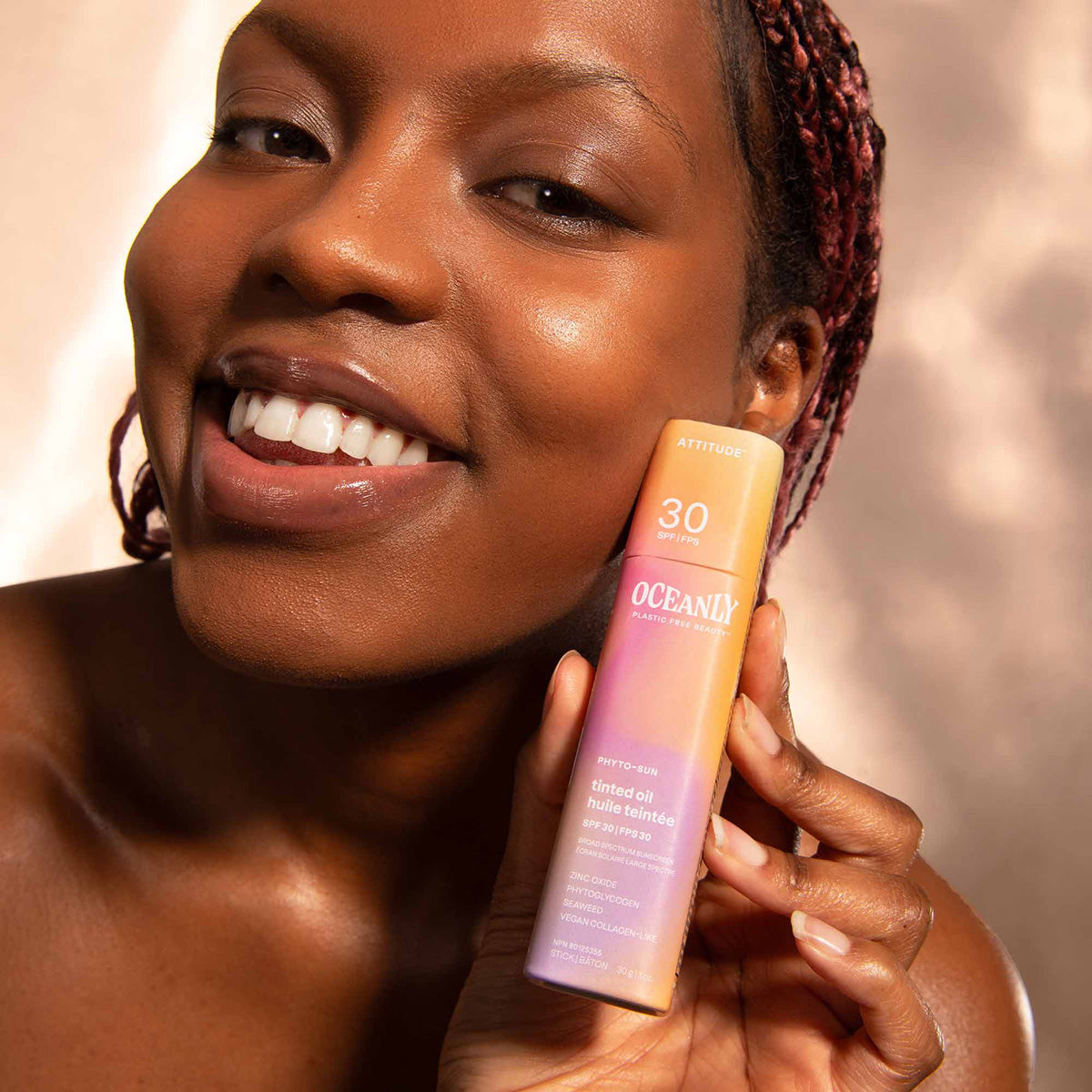 Oceanly - Huile solaire pour le visage PHYTO-SUN - Teintée - FSPF 30, Attitude, 30 g