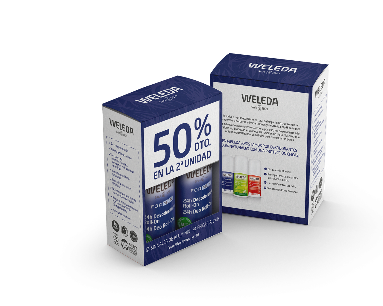 Déodorant roll-on pour homme Duplo 50 ml Weleda