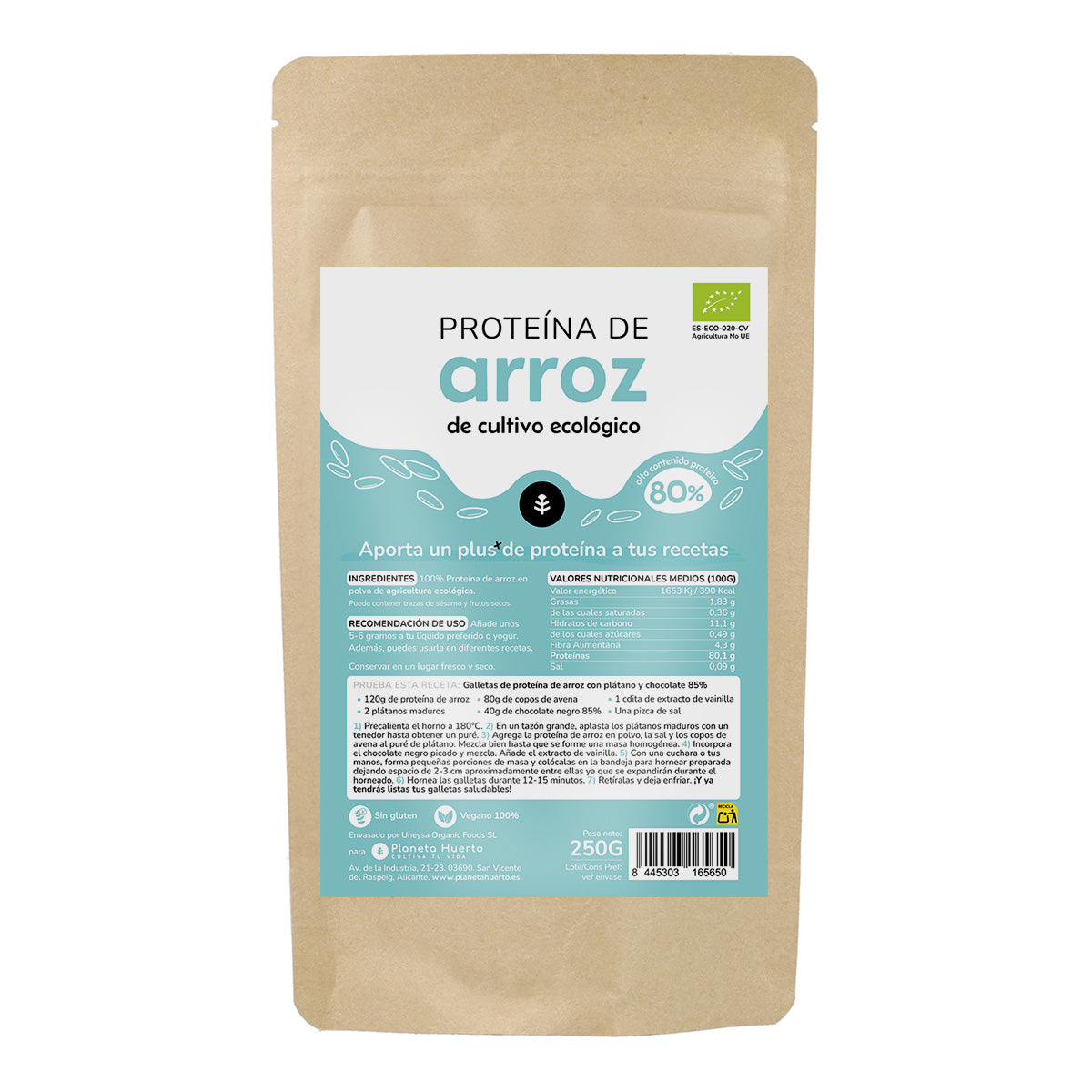 Protéines de riz 80% Eco Planet Vegetable Garden, 250g