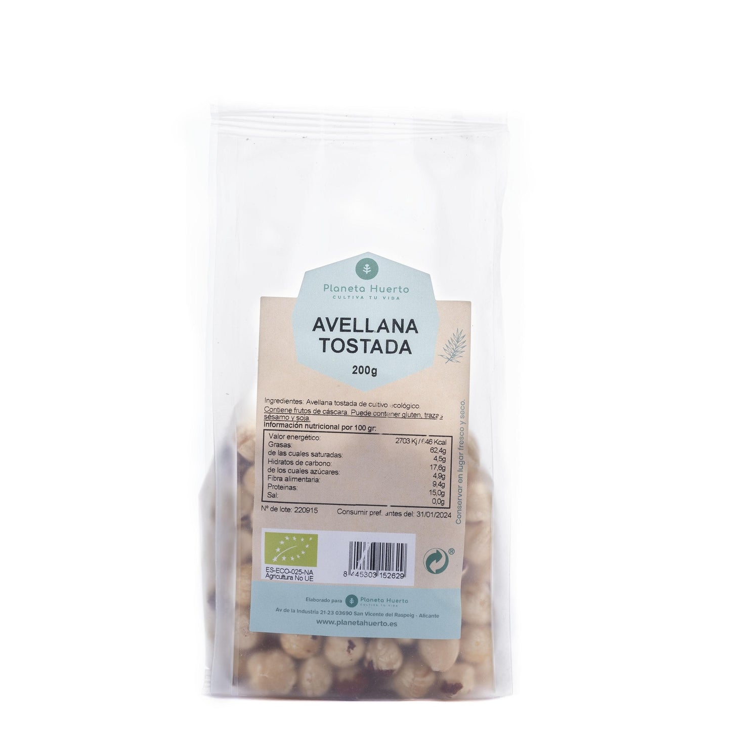 Geröstete Haselnüsse ECO Planeta Huerto 200 g