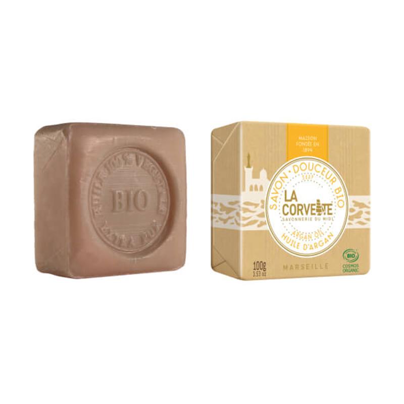 Savon naturel en pain à l'huile d'argan BIO La Corvette 100 g