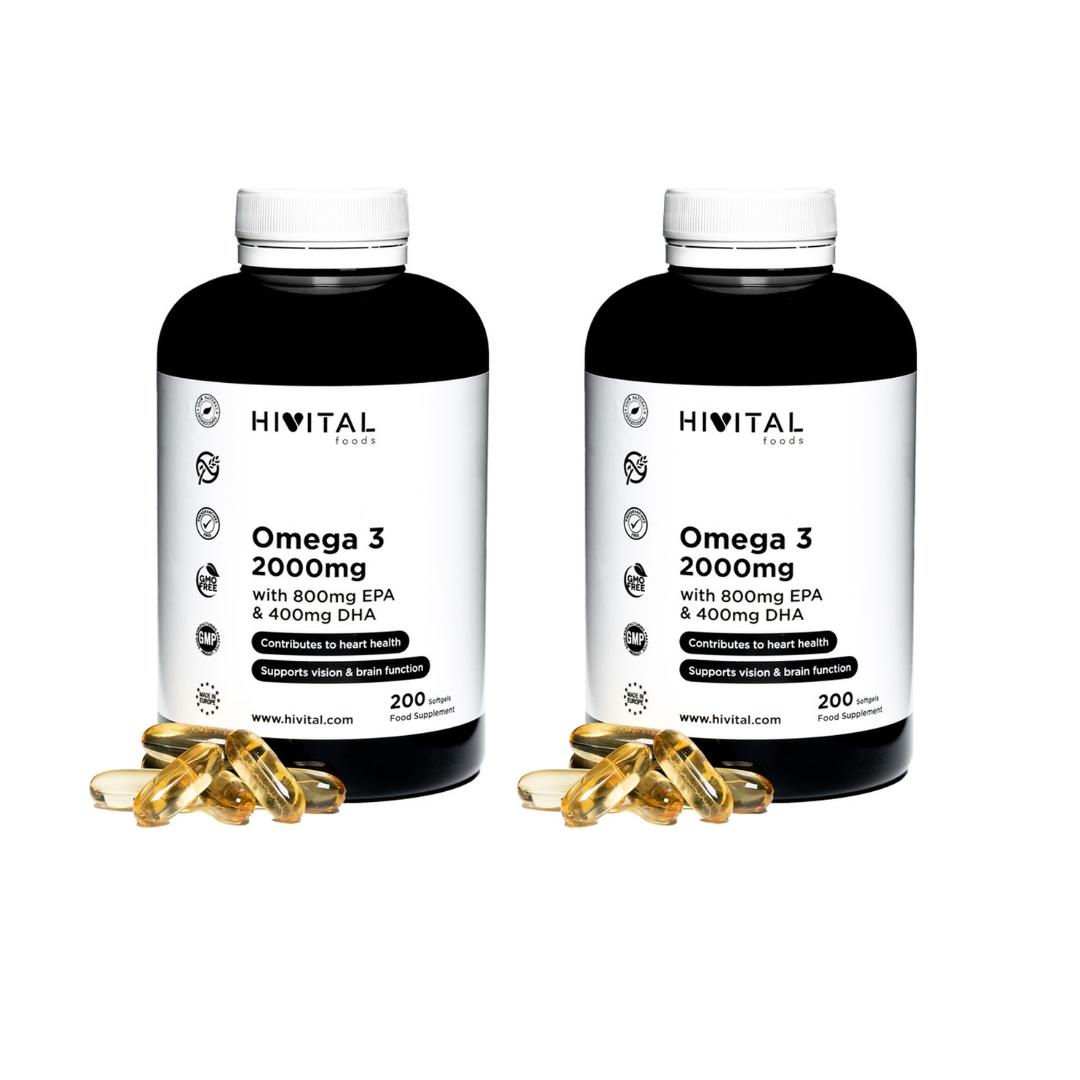2-pack Omega 3 2000 mg Hivital 200 kapslar