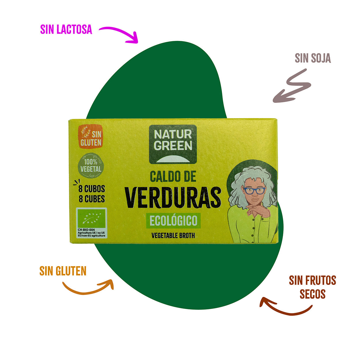 Dadi vegetali senza glutine Naturgreen 10,5 g
