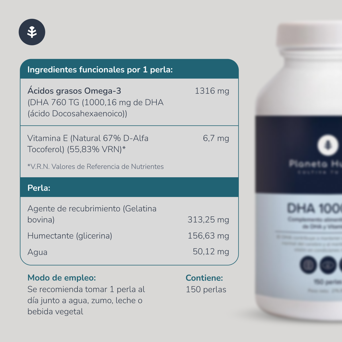 DHA 1000 mg Planeta Huerto 150 pearls