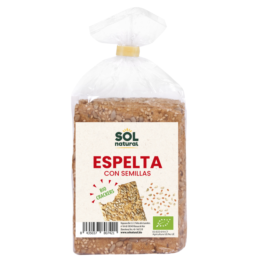 Bio-Dinkelcracker mit Körnern Sol Natural 200 g