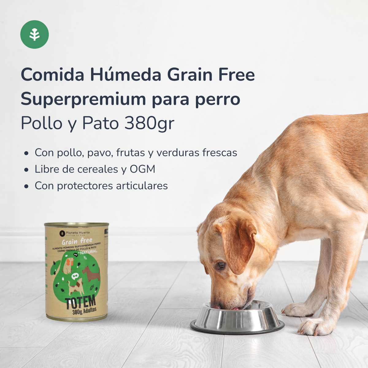 Packung 6 x getreidefreies Superpremium-Hundenassfutter Huhn & Ente 380 g Planeta Huerto