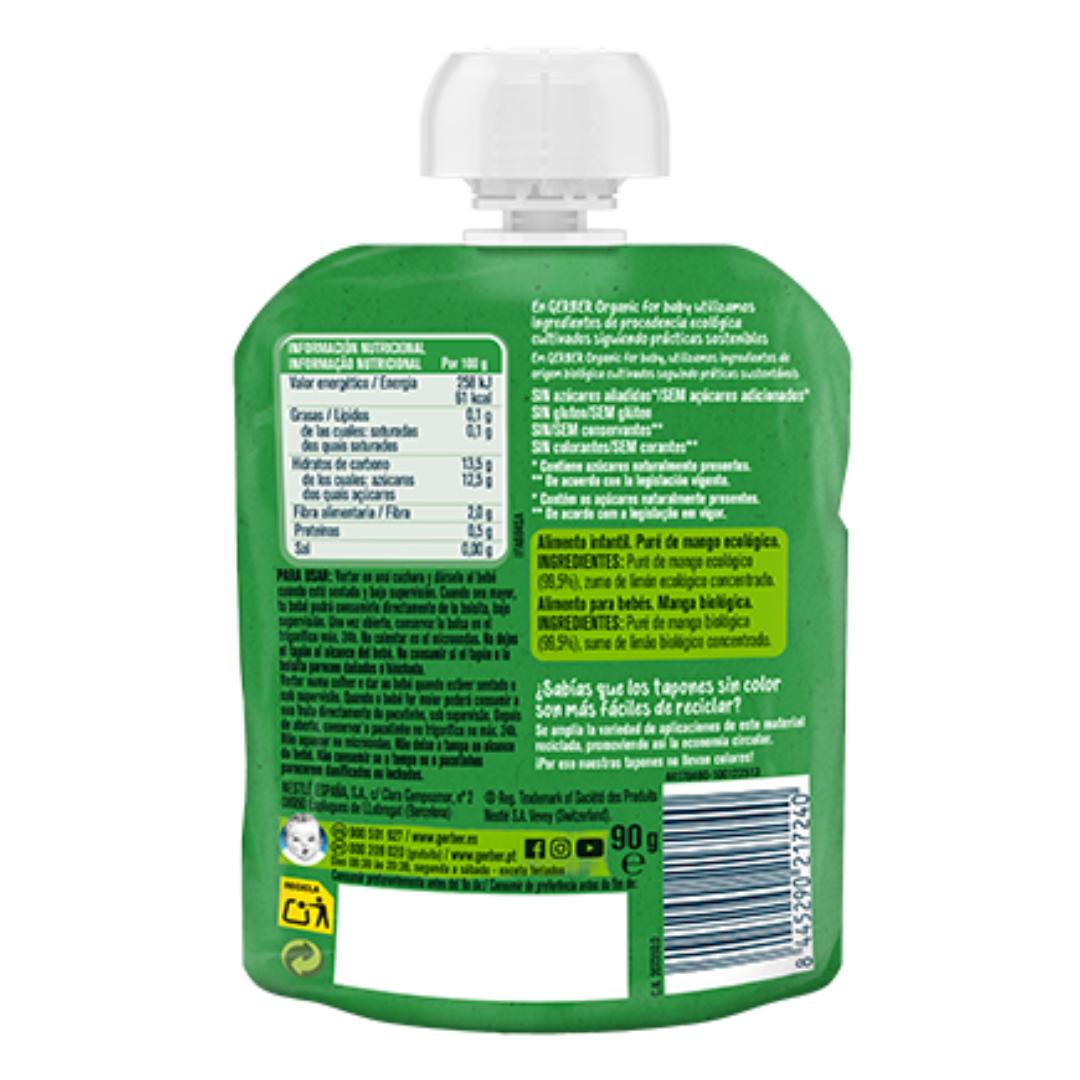 Sachet de purée de fruits bio pour bébés à la mangue Gerber 90 g GERBER Organic Mango