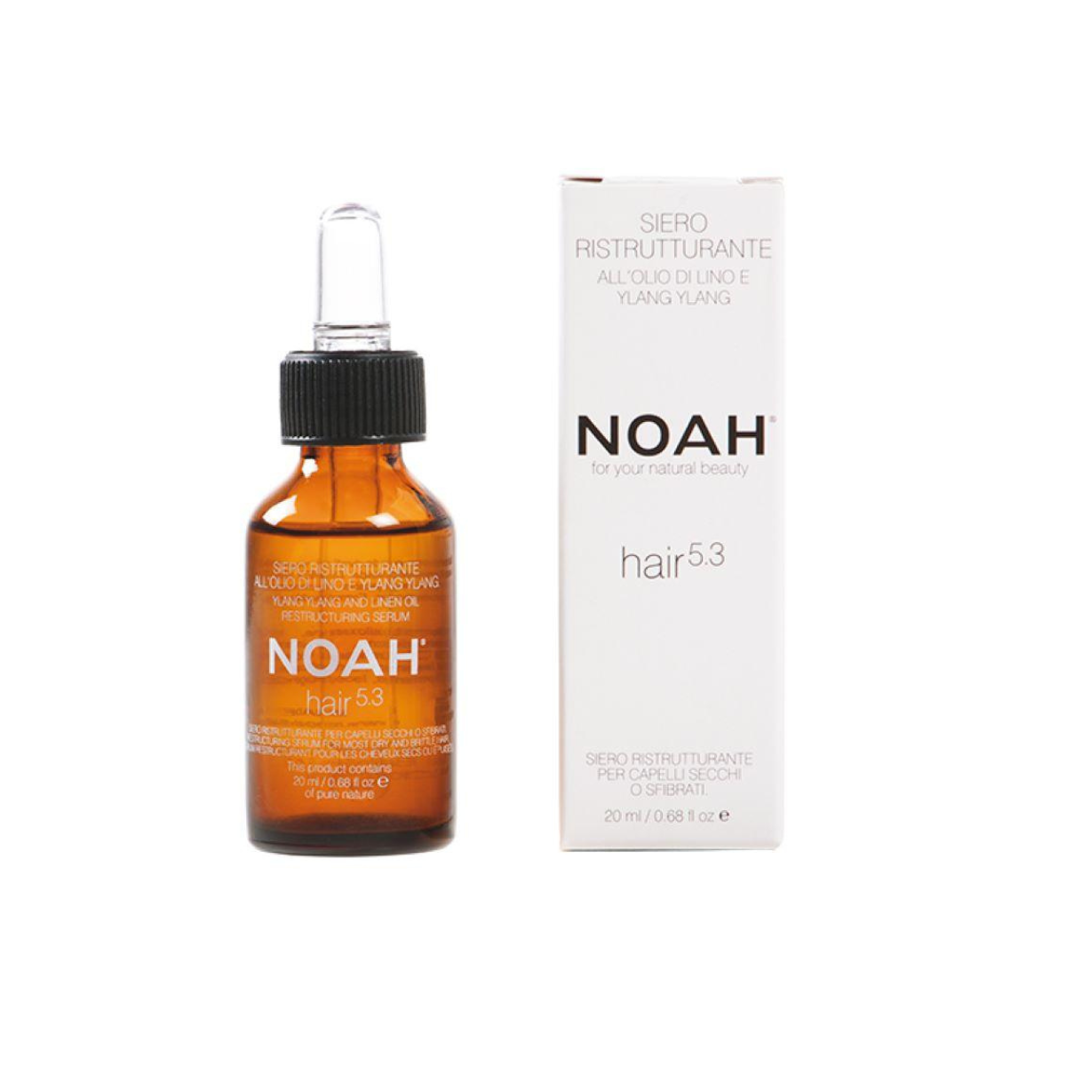 Restrukturierendes Serum mit Ylang-Ylang-Öl und Leinsamen Noah 20 ml