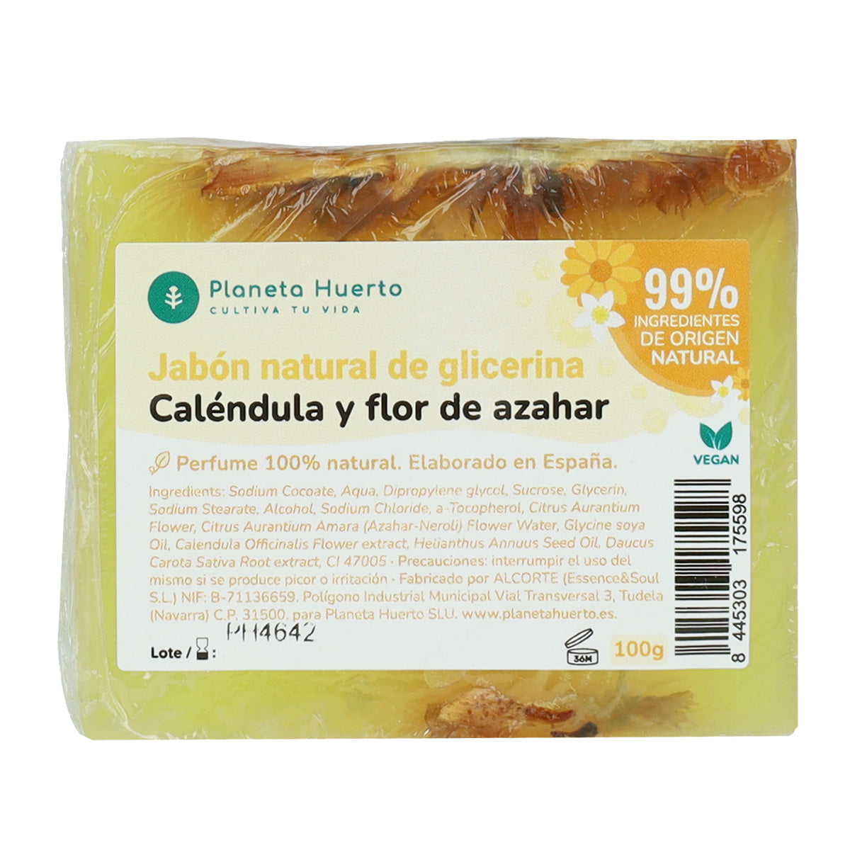 Savon naturel à la glycérine, au calendula et à la fleur d'oranger 100 g