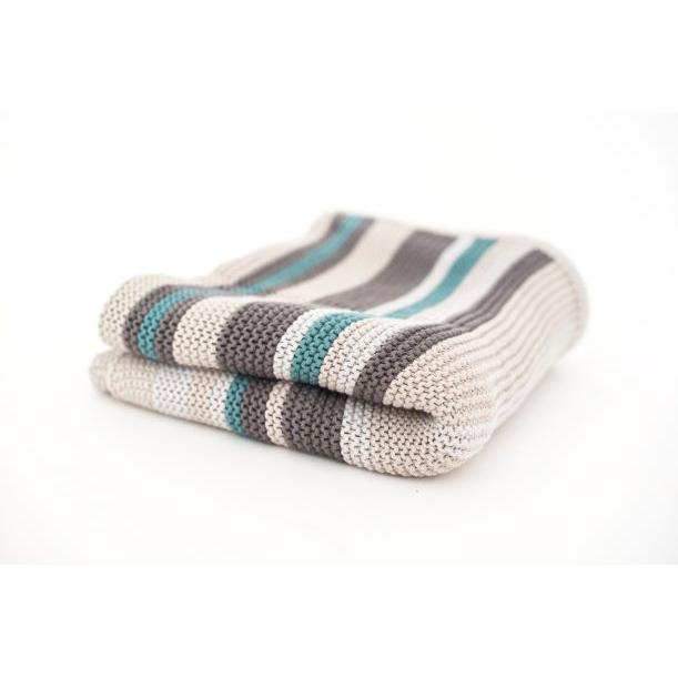 Couverture pour bébé en tricot CoZee 100 % coton Tutti Bambini Multicolour Stripes
