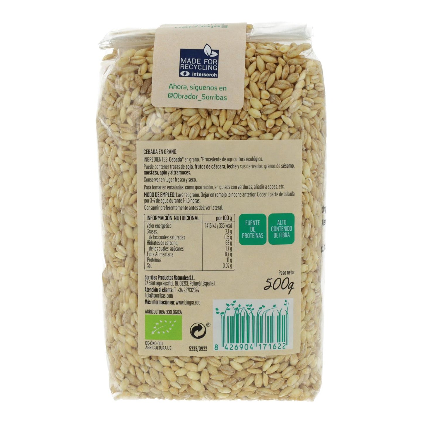 Gerste in Körnern Biográ, 500 g