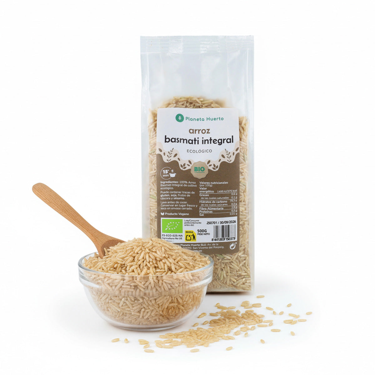 Arroz Basmati integral ECO Planeta Huerto 2,5 kg