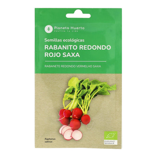 Bio-Samen von Radieschen rot rund saxa Planeta Huerto