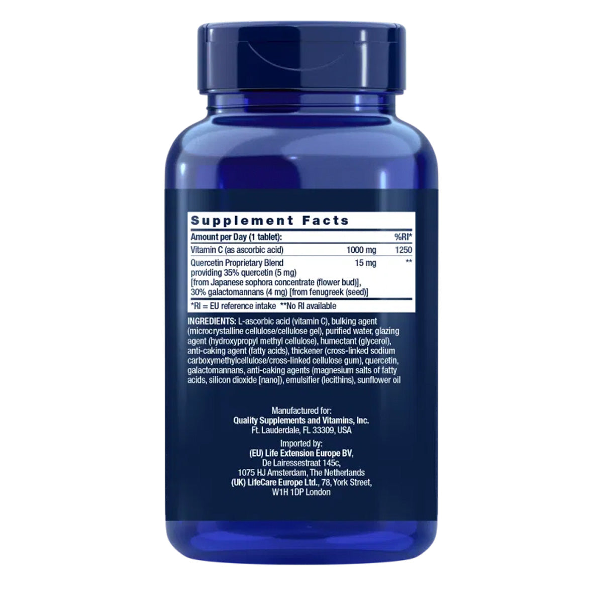 Vitamina C e quercetina fitosoma, Life Extension 250 compresse