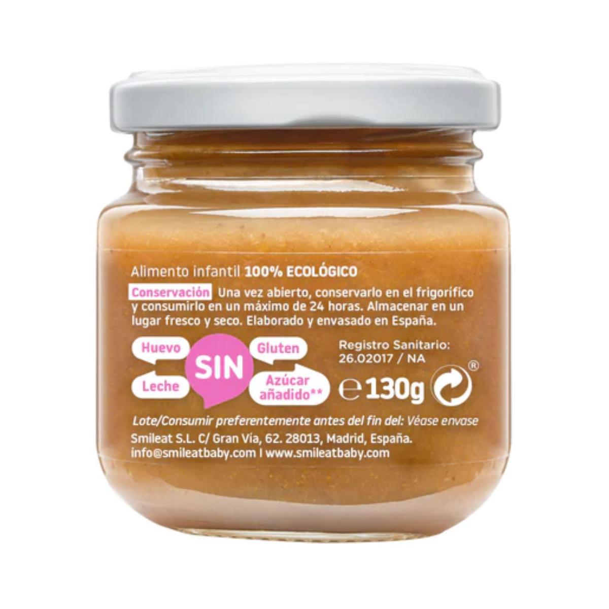 12er-Pack Smileat Bio-Gläschen Himbeere und Pfirsich, 130 g