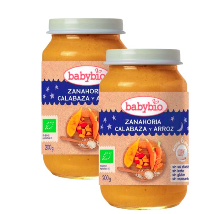 PROMO x2 Good Night Carrot, Pumpkin and Rice Jar. Babybio 200 g