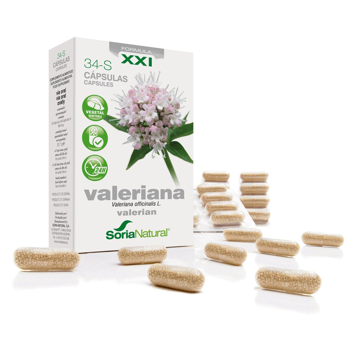 34-S Valeriaan XXI · Soria Natural · 30 capsules