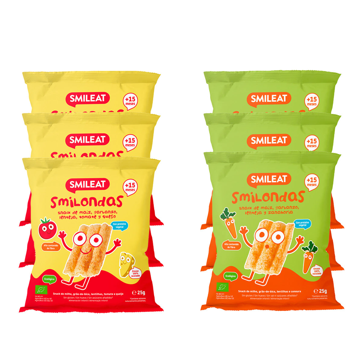 6er-Pack Smilondas Snack Eco, Smileat, 25 g