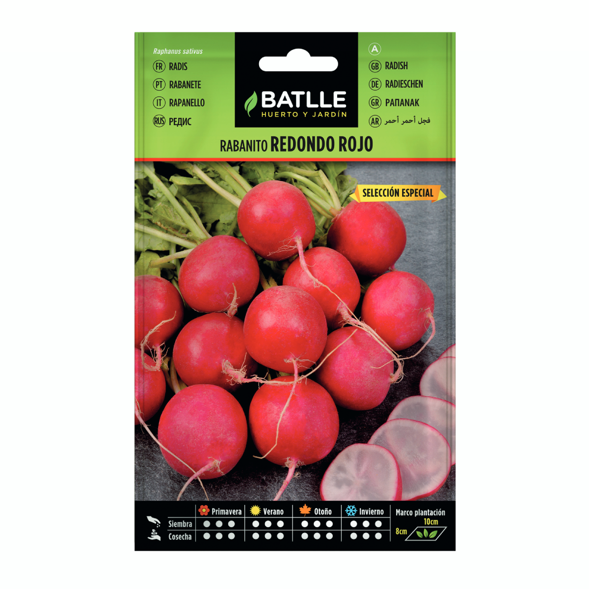 Special selection red round radish seeds Batlle