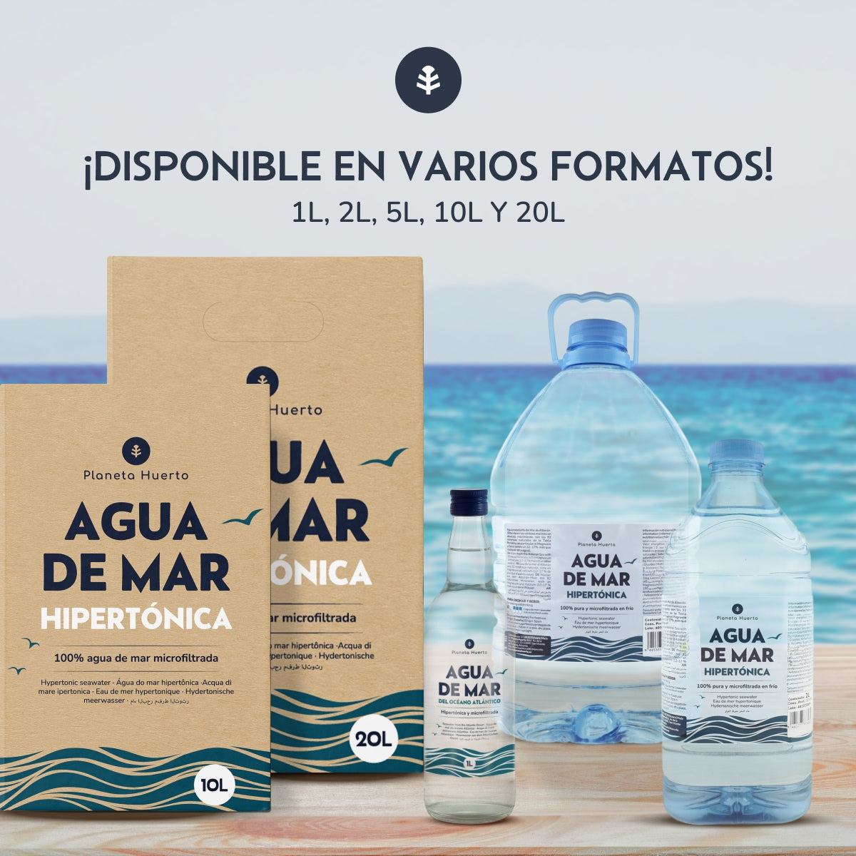 Eau de mer hypertonique en bouteille Planeta Huerto 5 L