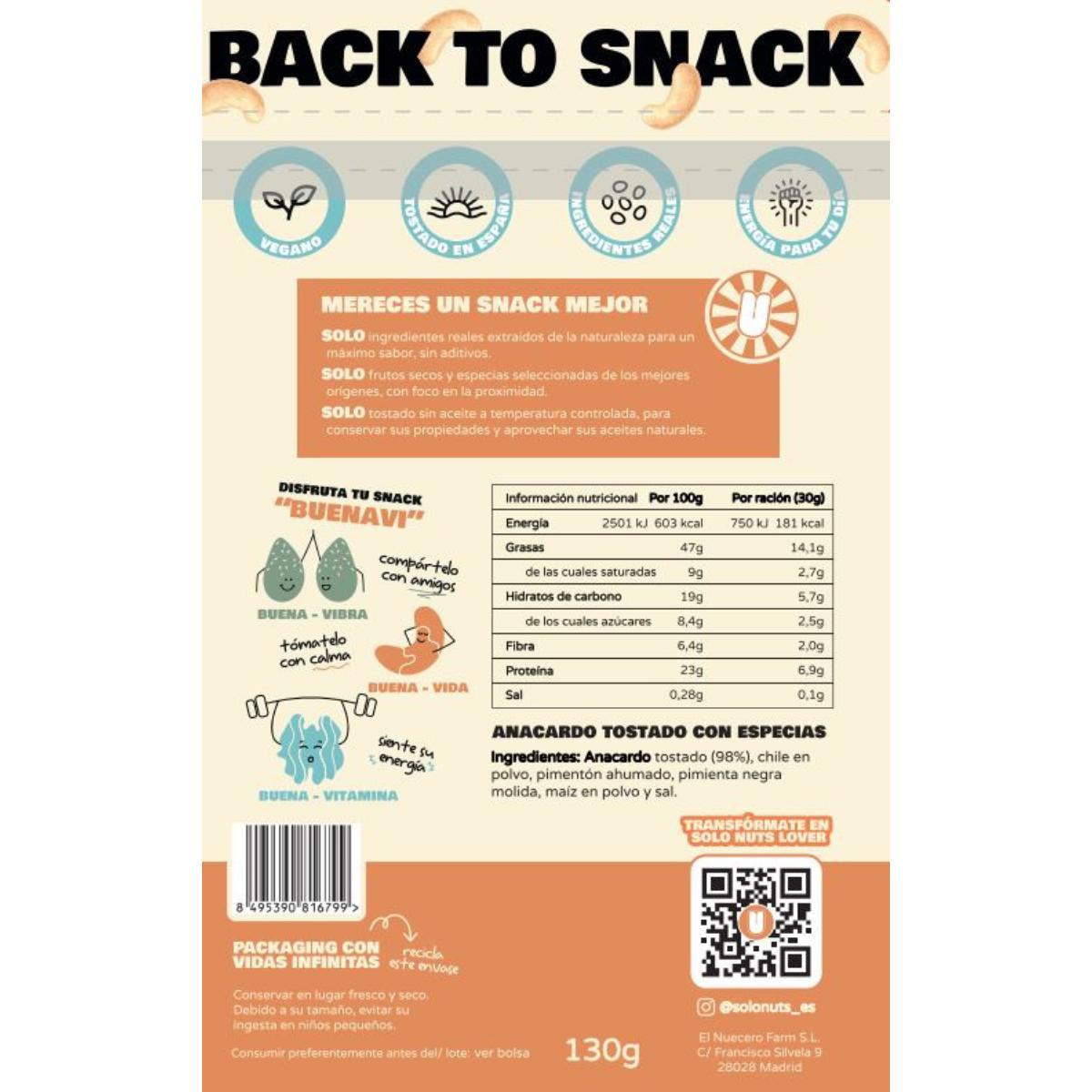 Solo Nuts Scharfe geröstete Cashewnüsse 130 g