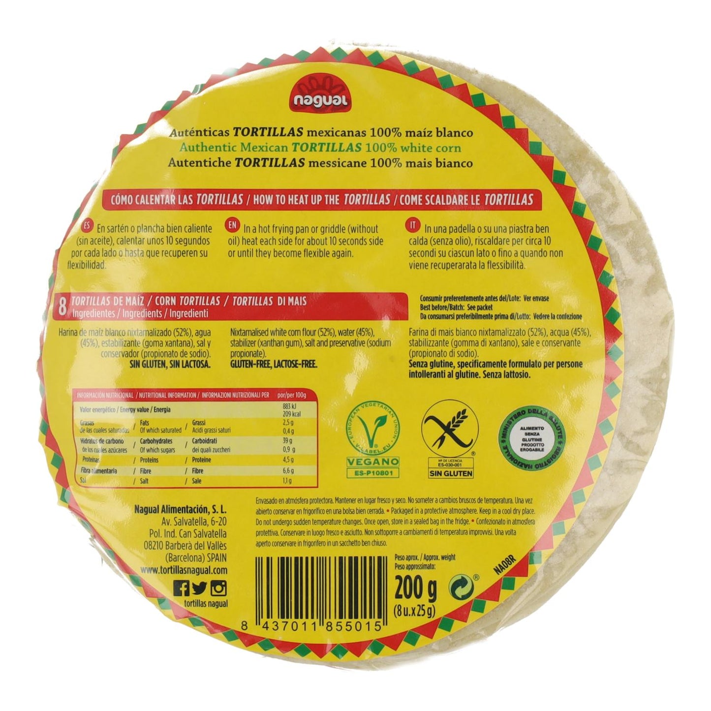 Nagual glutenfreie Maistortillas 8x20 g