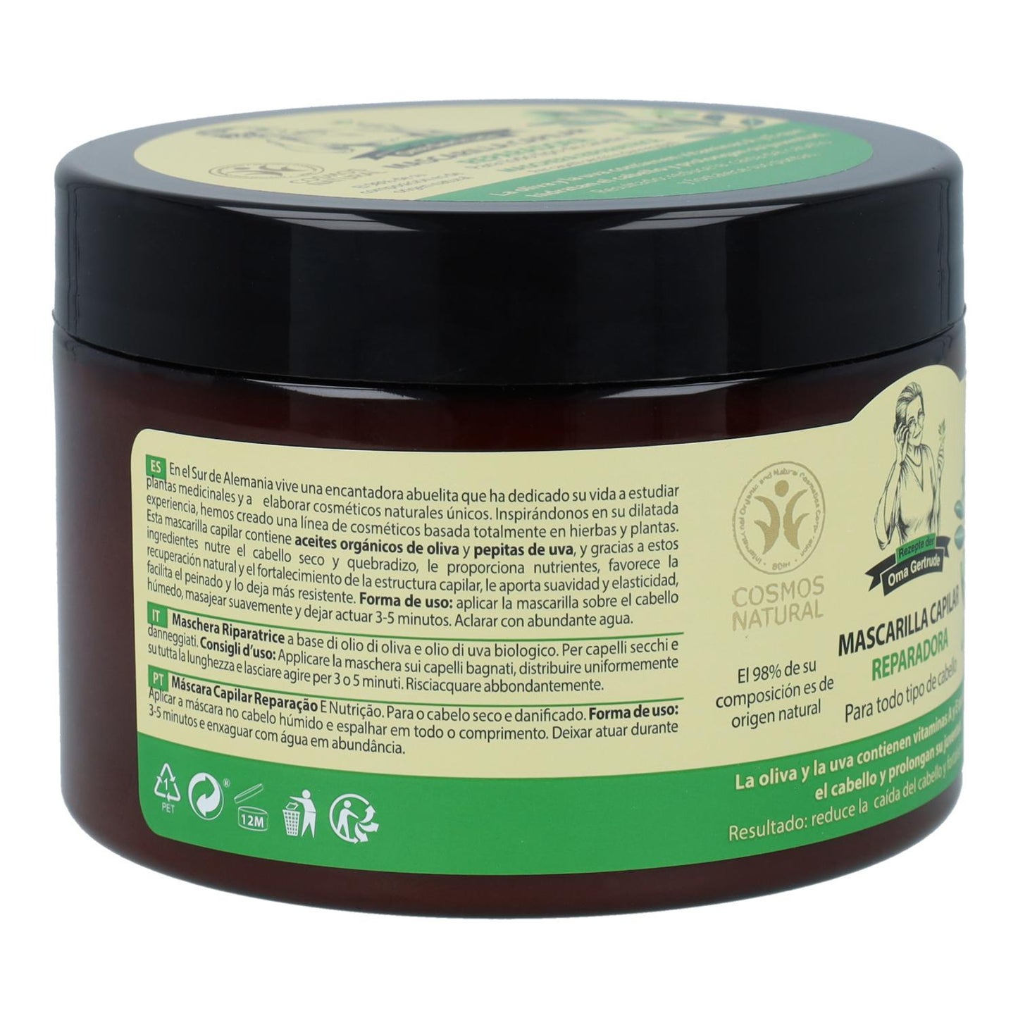 2er-Pack Haarmaske zur Reparatur und Pflege von trockenem und strapaziertem Haar, Oma Gertrude, 300 ml