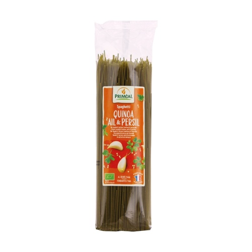 Spaghetti aus Weizen, Quinoa, Knoblauch und Petersilie BIO Priméal 500 g