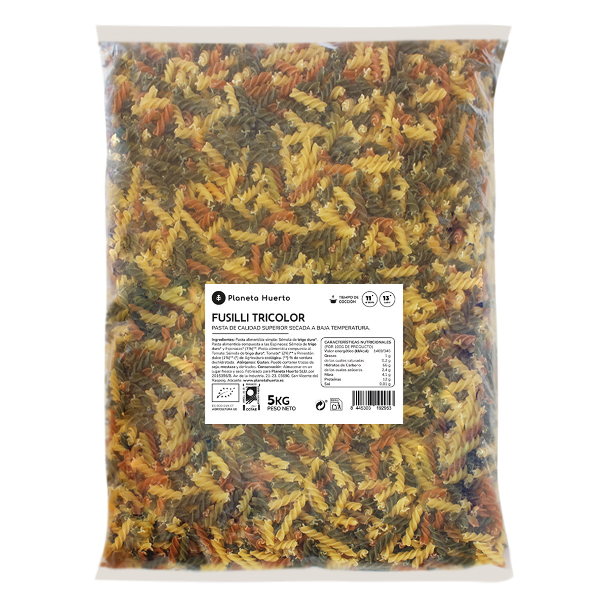 ECO Planeta Huerto Tricolor Fusilli 5 kg