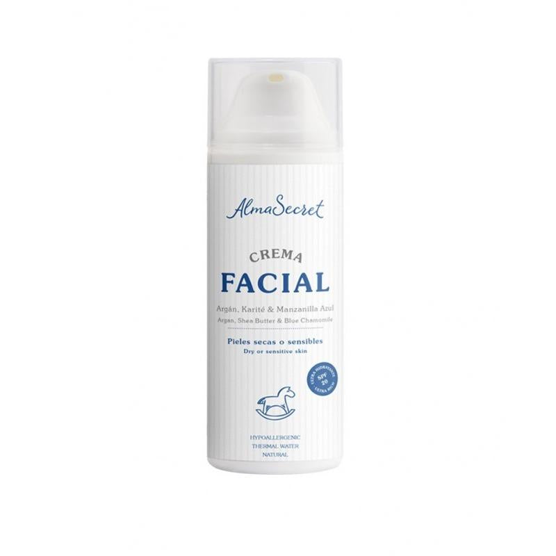Crema Facial con Argán, Karité y Manzanilla Azul SPF 20 Alma Secret 50 ml