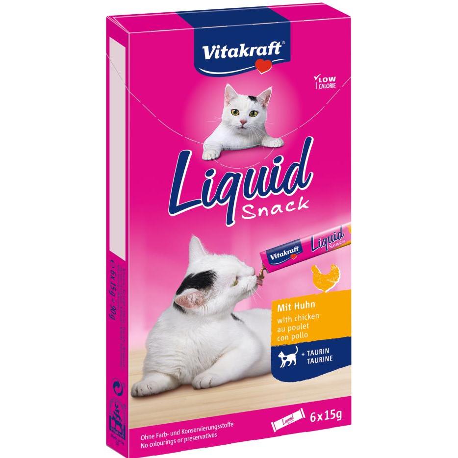 Vitakraft Cat Liquid Snack cremig mit Huhn und Taurin 6x15 g