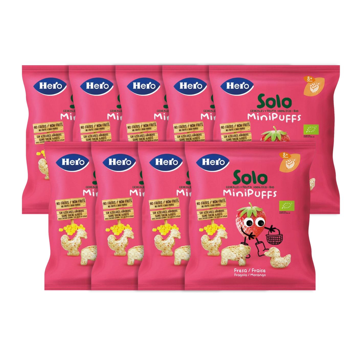 Confezione x9 Snack alla fragola biologici 18 g - Hero Solo