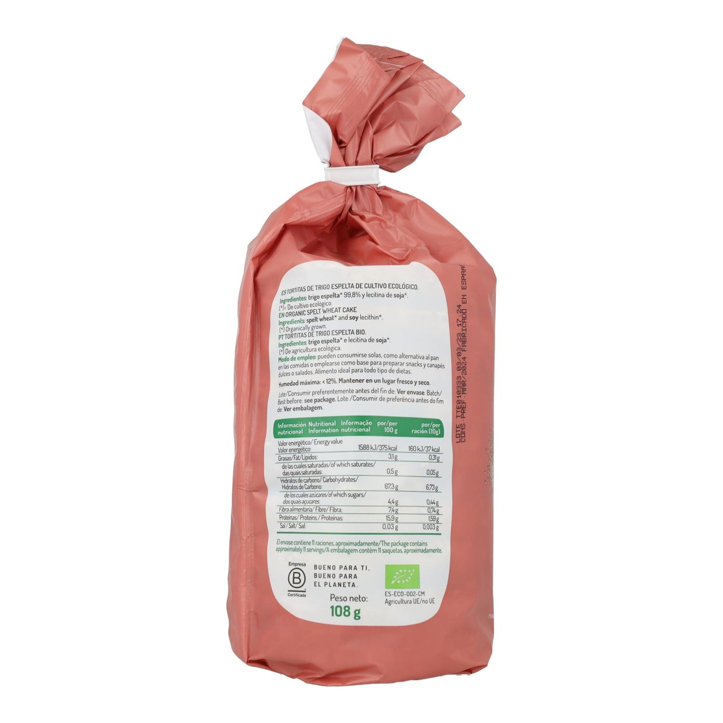 Dinkel-Pfannkuchen El Granero, 100 g