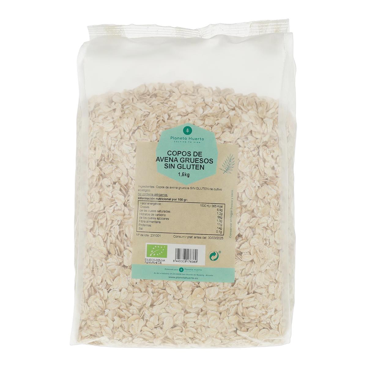 Grove havervlokken glutenvrij ECO Planeta Huerto 1,5 kg